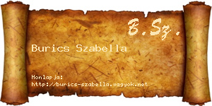Burics Szabella névjegykártya